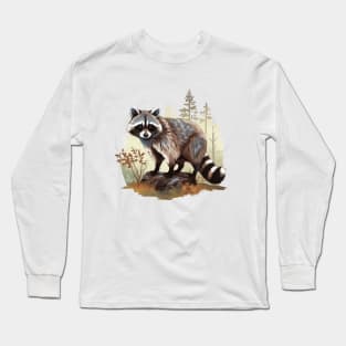 Cute Raccoon Lovers Long Sleeve T-Shirt